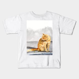 My friend Rosalina Cat Watercolor Portrait Kids T-Shirt